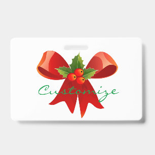 Badge Ruban Rouge avec Feuillage de Houx Thunder_Cove