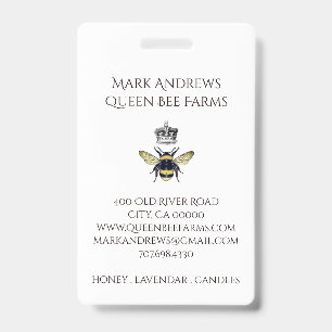 Badge Rucher élégant de la ferme Crown et de l'abeille à