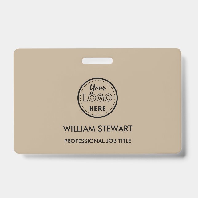 Badge Rustic Business Logo Entreprise Employé (Front)