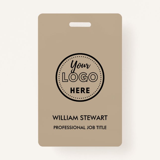 Badge Rustic Business Logo Entreprise Employé (Devant)