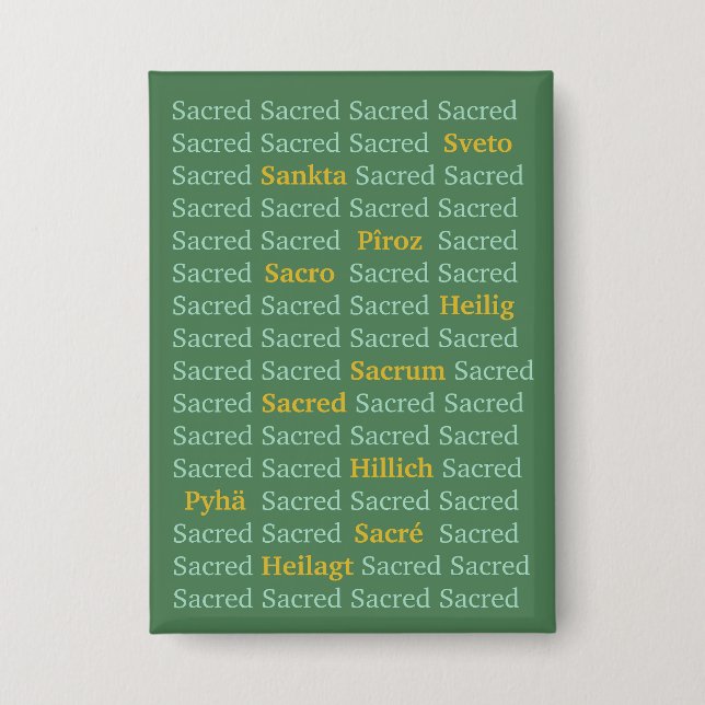Badge Sacred Words Button (Recto)