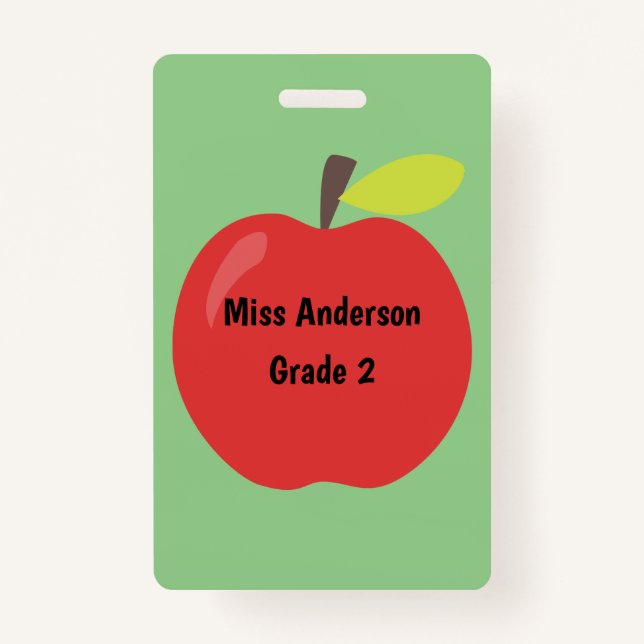 Badge Salle de classe rouge de coutume de professeur (Devant)
