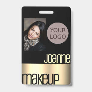 Badge Salon de Beauté Élégant Luxueux Glamour Rose Gold