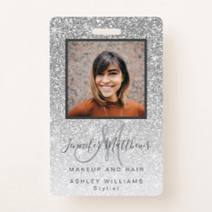 Badge Salon de coiffure et de maquillage photo paillette