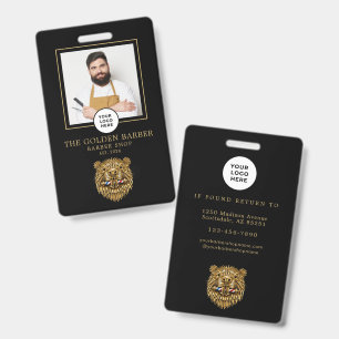 Badge Salon de coiffure moderne Barber Staff Golden Beav