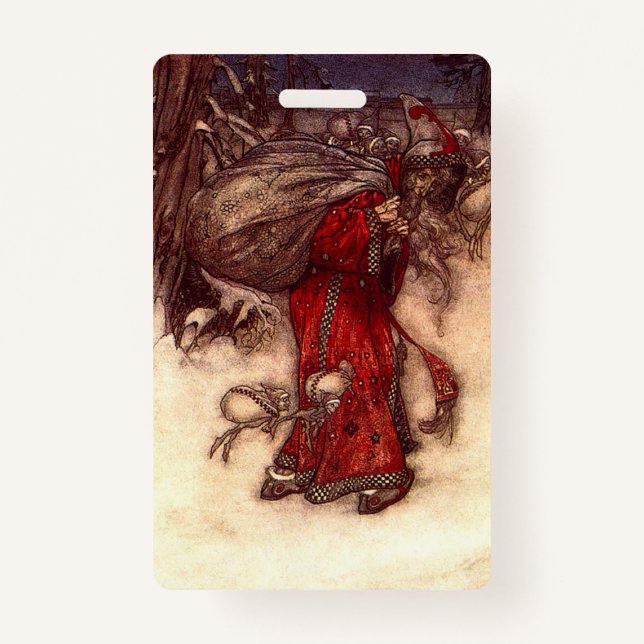Badge Santa Claus Arthur Rackham (Devant)