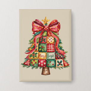 Badge Sapin de Noël Patchwork Coquette Noël