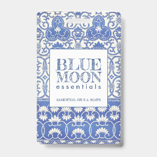 Badge Savon aux huiles essentielles à motif bleu Monogra