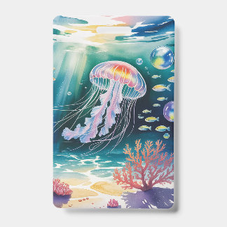Badge Scène sous-marine de méduses lumineuses
