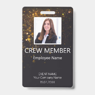 Badge scintillant personnalisé pour membre d'équip