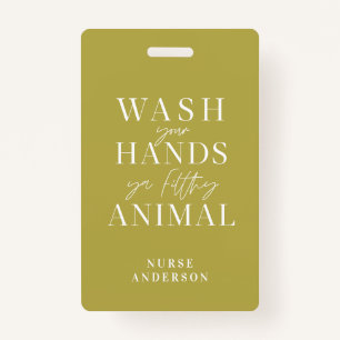 Badge se laver les mains d'un animal sale