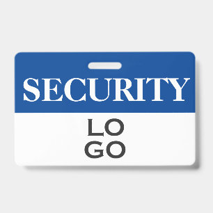 Badge Sécurité bleue avec ID de logo personnalisé
