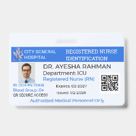 Badge Sécurité|Custom Nurse|Healthcare|Hosp ID Ausweis