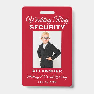 Badge Sécurité de bague de mariage - Rouge ou choisissez