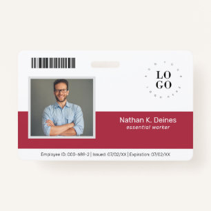 Badge Sécurité de l'entreprise - ID photo de l'employé p