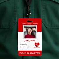 Sécurité de l'ID photo du premier répondeur person