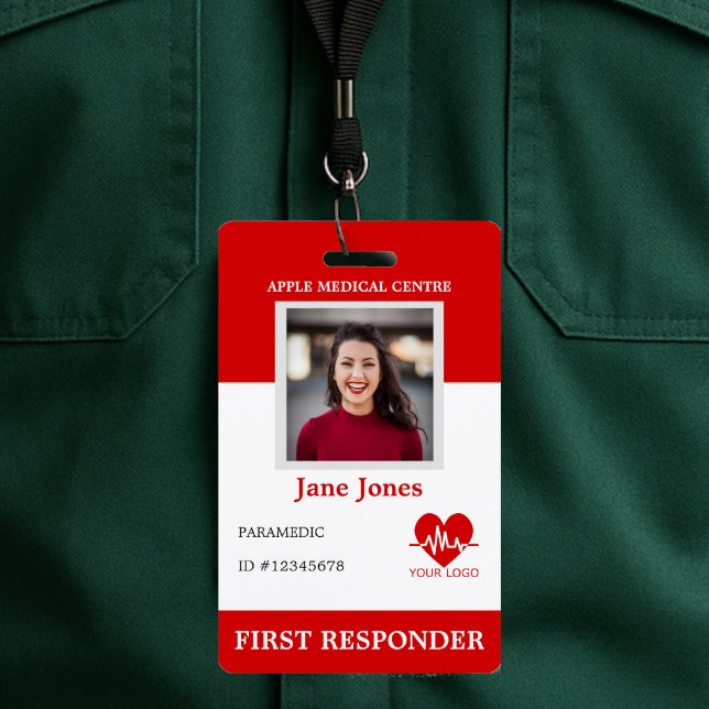 Badge Sécurité de l'ID photo du premier répondeur person (Créateur téléchargé)