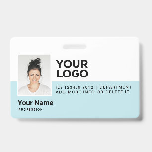 Badge Sécurité de l'ID photo moderne de l'employé bleu c