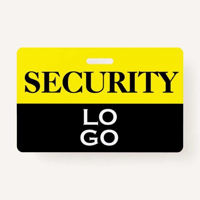 Badge Sécurité noire et jaune avec ID logo personnalisé (Devant)