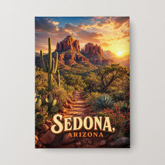 Badge Sedona Arizona Coucher de Soleil Roche Rouge Déser