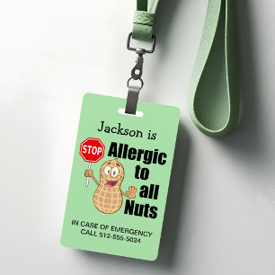 Badge Sensibilisation à l'allergie aux arachides mignonn
