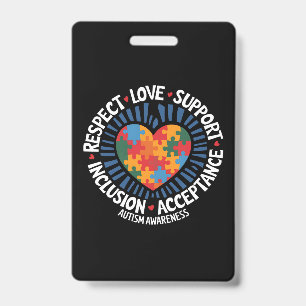 Badge Sensibilisation à l'autisme Respect des autistes A