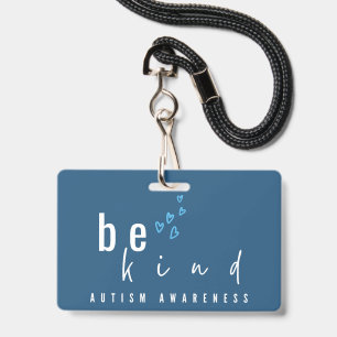 Badge sensibilisation à l'autisme soyez gentil cœurs ble