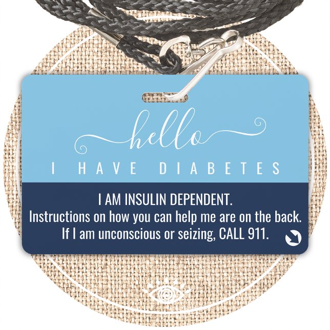 Badge sensibilisation au diabète contact médical d'urgen (Créateur téléchargé)