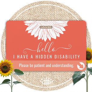 Badge sensibilisation au handicap invisible et contact d