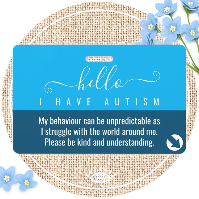 Badge sensibilisation sur l'autisme bonjour et contact d (Créateur téléchargé)