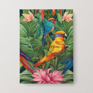 Badge Sérénité du jardin : Oiseau en fleur