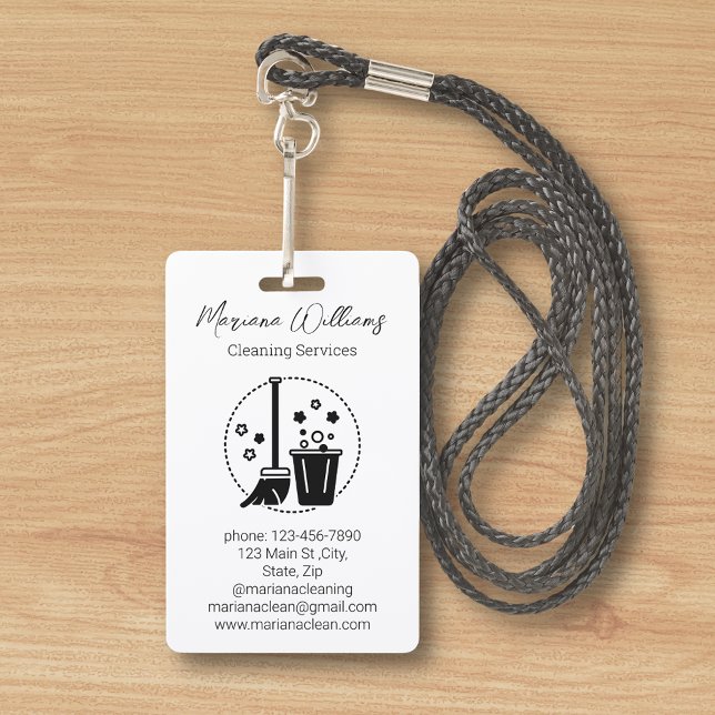 Badge service de nettoyage simple moderne logo entrepris (Créateur téléchargé)