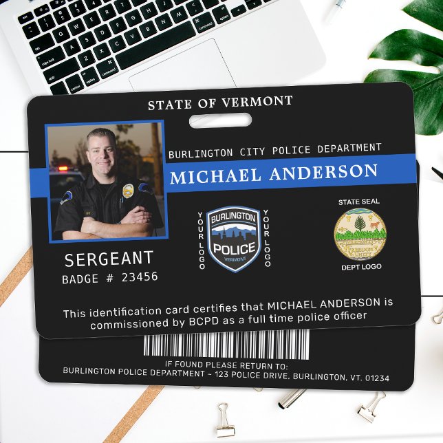 Badge Service de police Photo Officier professionnel ID (Créateur téléchargé)