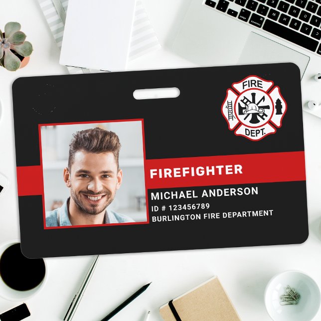 Badge Service d'incendie Photo personnalisée Identifiant (Créateur téléchargé)