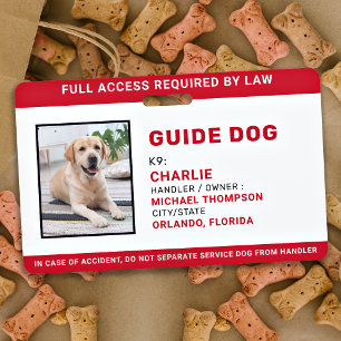 Badge Service personnalisé Chien guide Chien de service 