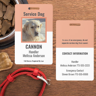 Badge Service Personnalisé Simple / Chien de Soutien Émo
