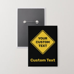 Badge Signal Diamant d'avertissement personnalisé