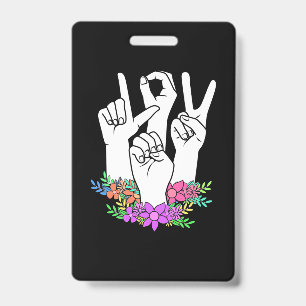 Badge Signe main ASL de l'enseignant