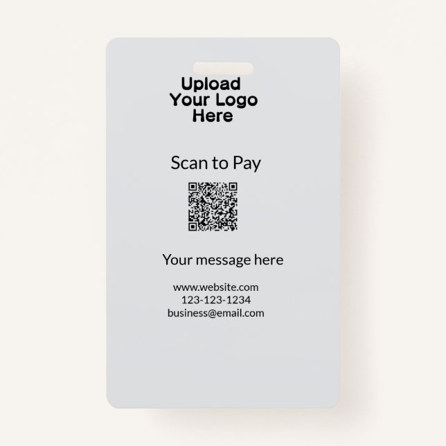 Badge Simple balayage minimal pour payer Ajouter un logo (Devant)