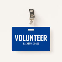 Simple carte de volontaire bleu insigne d'identifi