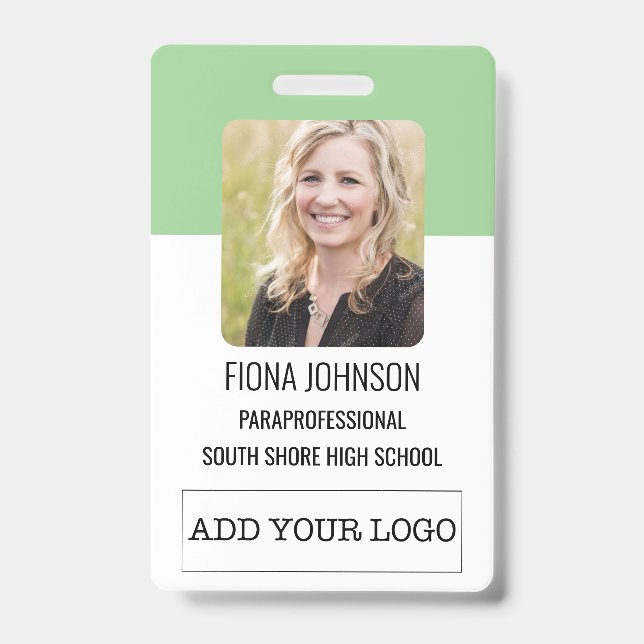 Badge Simple carte d'identité professionnelle avec logo  (Avant)