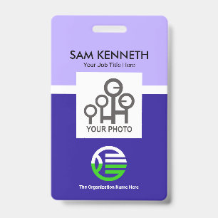 Badge Simple Creative Blue Column Modèle photo de soci