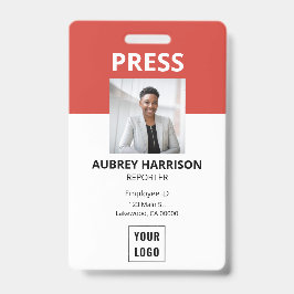Badge Simple ID de photo de presse