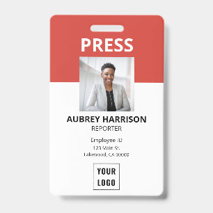 Badge Simple ID de photo de presse