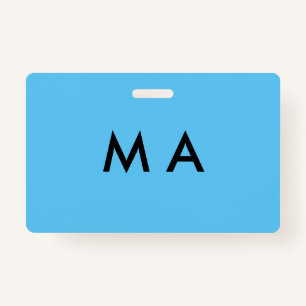 Badge Simple monogramme ajouter votre nom lettre man min