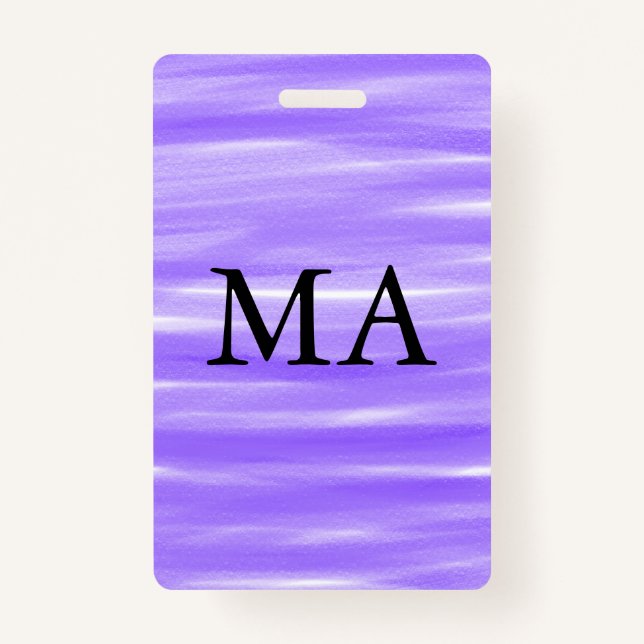 Badge Simple monogramme ajouter votre nom lettre man min (Devant)