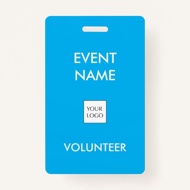 Badge Sky Blue and Ivory Event Volunteer Logo (Devant)