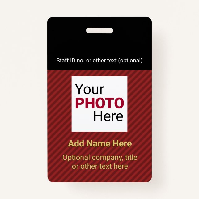 Badge Smart Red et Black - Bande diagonale d'entreprise (Devant)