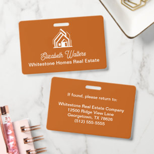 Badge Société immobilière orange Maison Realtor personna