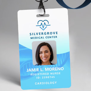 Badge Soins de santé Médicale Coeur Logo Aqua Photo Infi